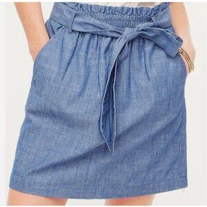 J. Crew Chambray Paper Bag Mini Skirt size S